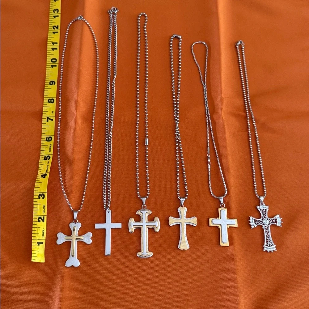 SILVER PLATED ✝️CROSS PENDANTS BUNDLE
